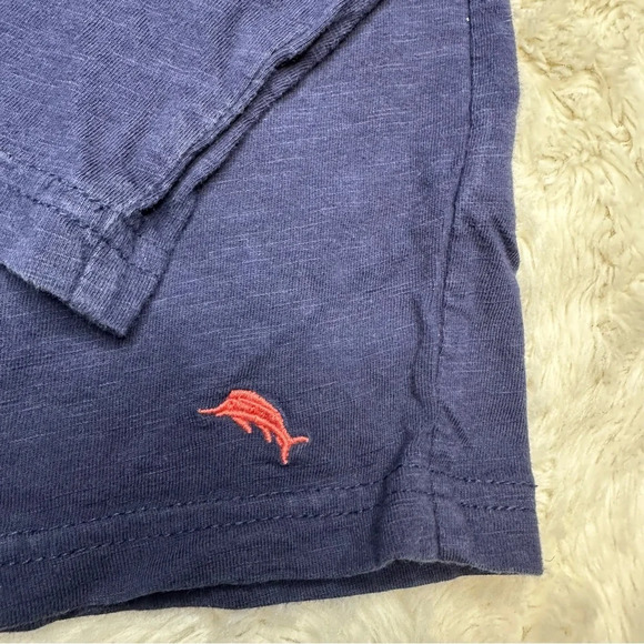 Tommy Bahama Long Sleeved Henley Shirt Blue Size 6 - Picture 2 of 16